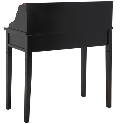 SAFAVIEH Furniture - Landon 5-Drawer Writing Desk - Black - Solid Wood - Classic Hutch Design - Ideal for Home Office, Living Room, Den, 36.2"W x 19.1"D x 40.5"H (AMH6516B)