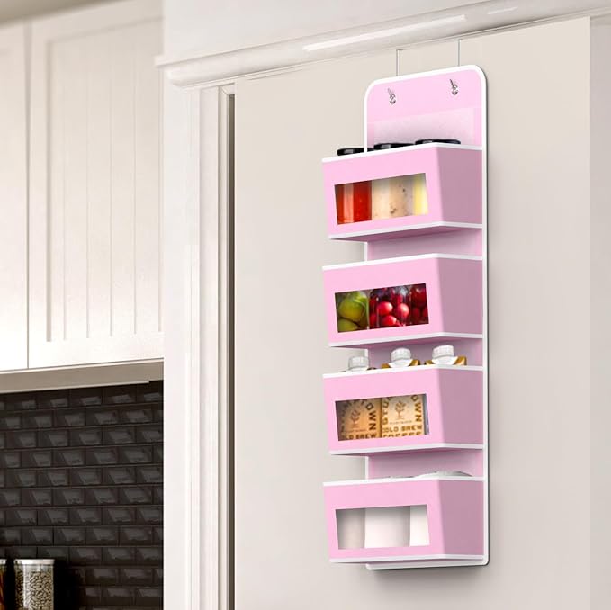 Simple Houseware 4 Clear Window Pocket Over Closet Door Storage Hanging