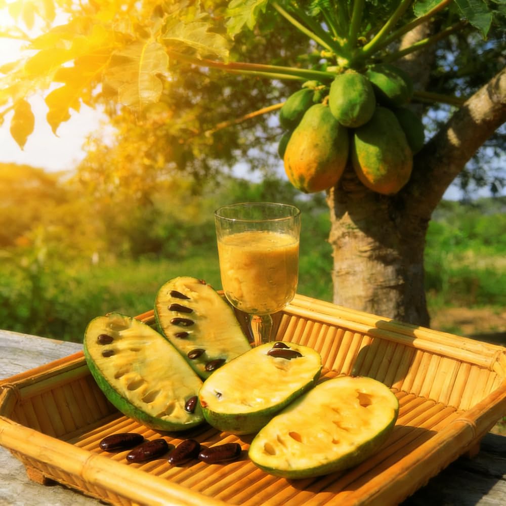Mixrug 5+ Paw Paw Tree Seeds for Planting,Pawpaw Fruit Tree Seeds Organic,Asimina Triloba Seeds Fruit Trees Perennial with Tropical Banana-Mango Flavor, Cold Hardy & Shade Tolerant, in Farm Patio