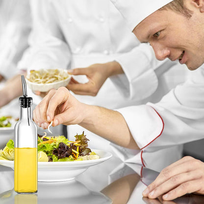 Gusnilo 8 oz Olive Oil Dispenser Olive Oil Dispenser Bottle Syrup Dispenser Oil and Vinegar Dispenser Set Oil Bottles for Kitchen 250ml with Pour Spouts and Funnel 2PCS