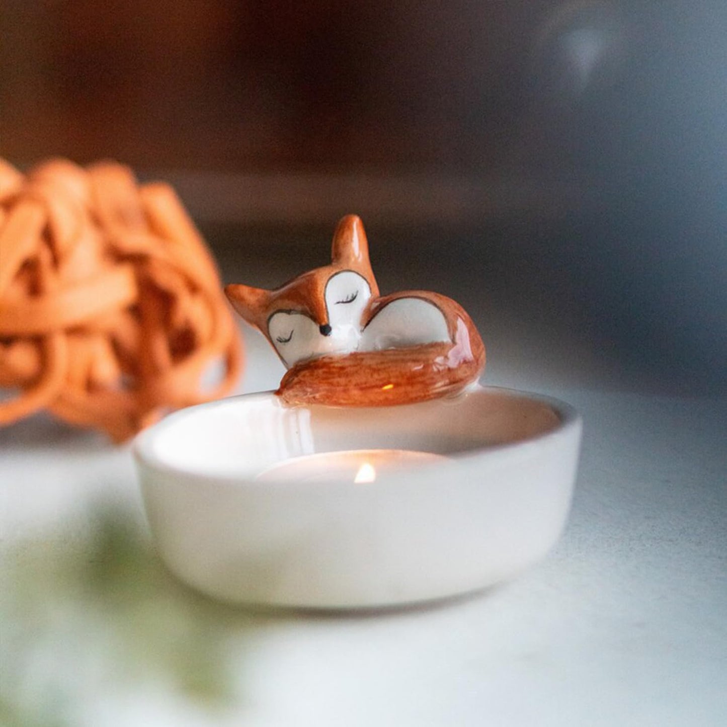 COMZPLIFE Resin Fox Tealight Candle Holder for Home Decor, Dining Table, Living Room, Coffee, Table Centerpiece(2Pcs)