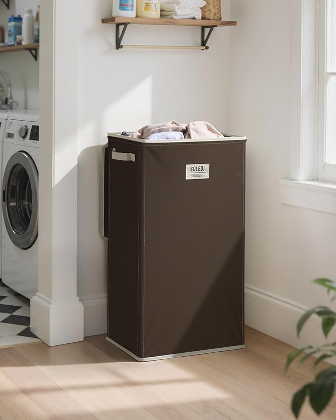 SOLEDI Laundry Hamper with Lid 100L Large & Tall Collapsible Laundry Basket