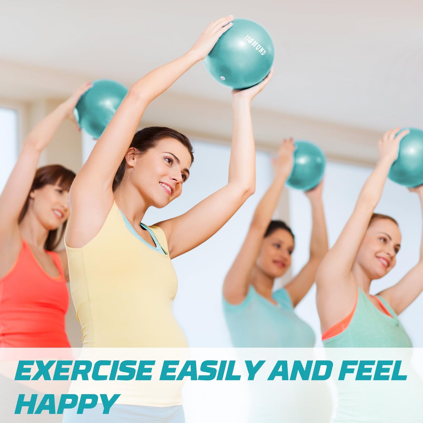 Pilates Ball, 9 Inch Small Exercise Mini Soft Workout Yoga Ball with Exercise Guide, for Home Gym Yoga, Pilates, Core Training, Workout, Balance, Stability