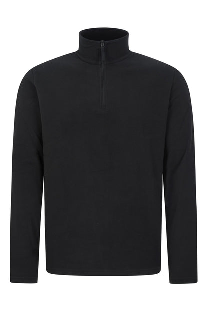 Mountain Warehouse Camber II Mens Half-Zip Fleece - Lightweight & Quick Dry Microfleece - Autumn, Winter, Outdoors Black L