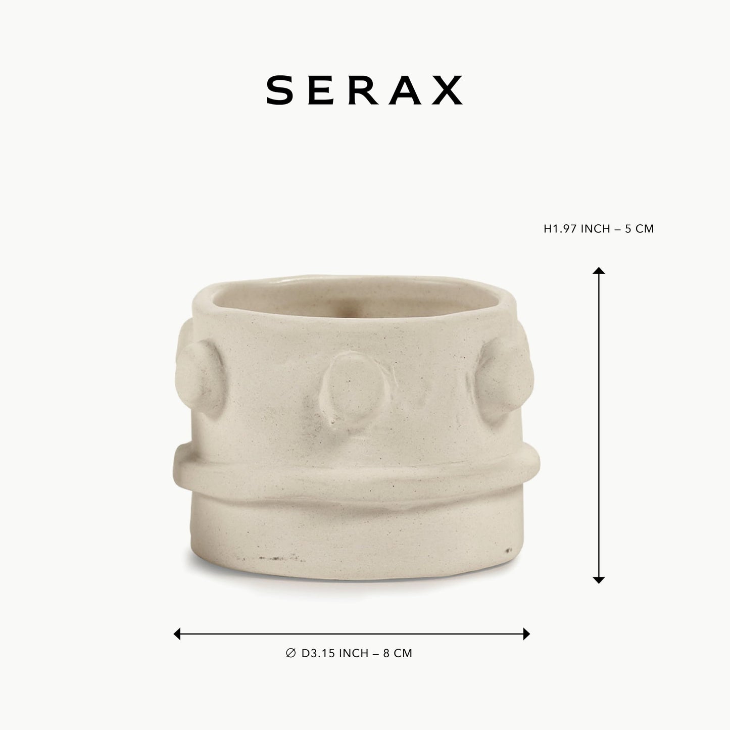Serax Molly Tealight Holder | Off-White Stoneware with Matte Finish | Set of 3 | Modern Home Decor for Living Room & Table | Mix & Match Decorative Set