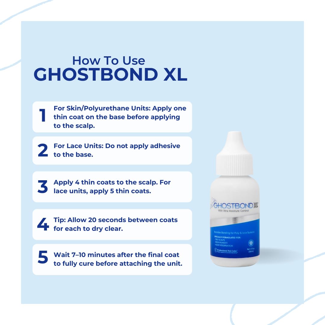 Professional Hair Labs Ghost Bond Hair Glue Wig Adhesive, XL, 1.3oz (38 ml)