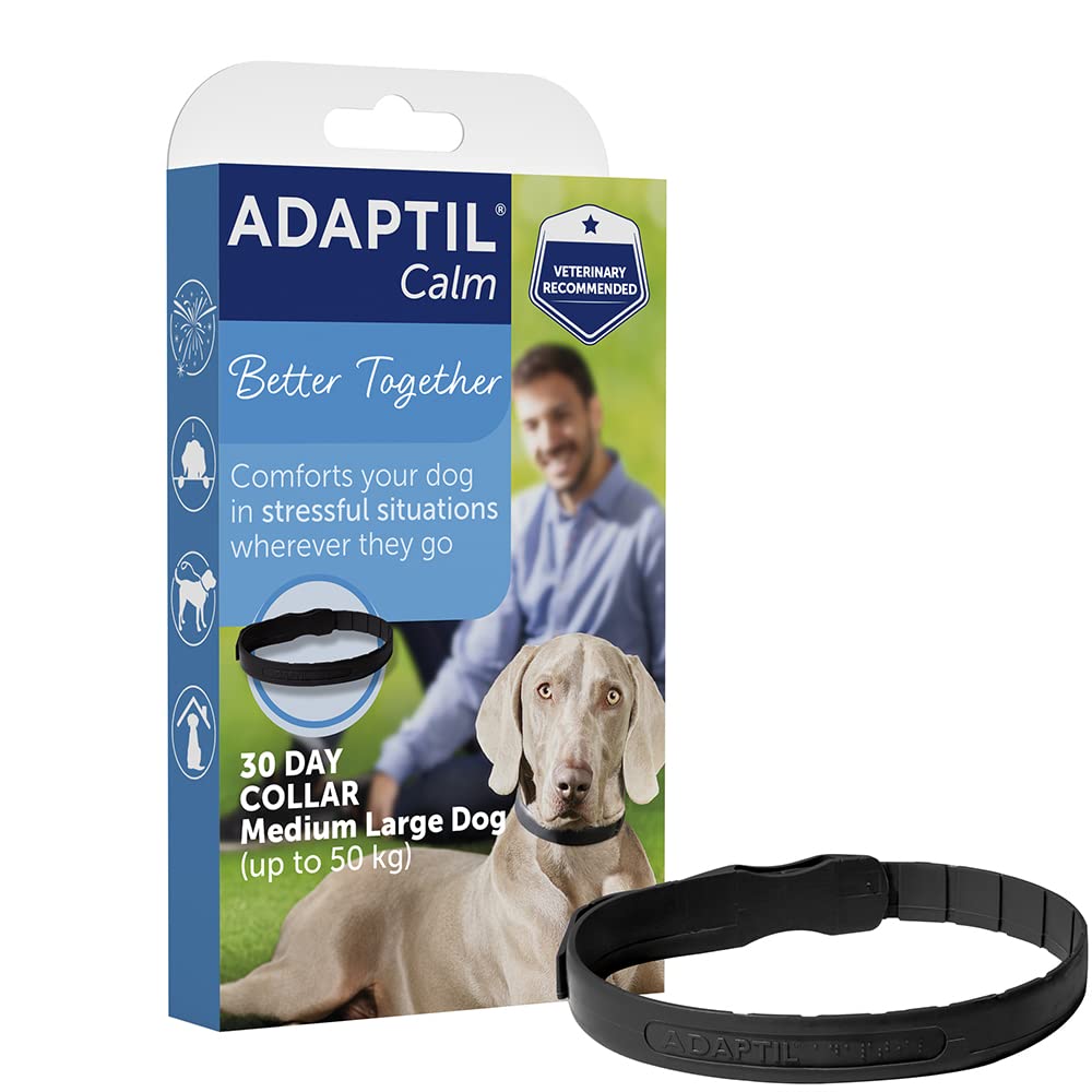 Adaptil Calm-On-The-Go Collar For Dogs Medium / Large, Adaptil Calming Dog Collar Helps Reduce Dog Anxiety With Natural Pheromones, Dog Calm Collar Helps To Reduce Stress And Behavioural Issues