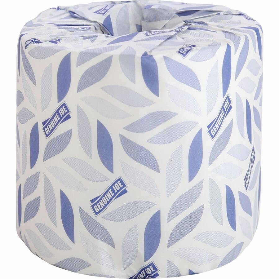 Genuine Joe Standard Bath Tissue, 3" x 4", 2-Ply, 400 Sheets/Roll, 96 Count