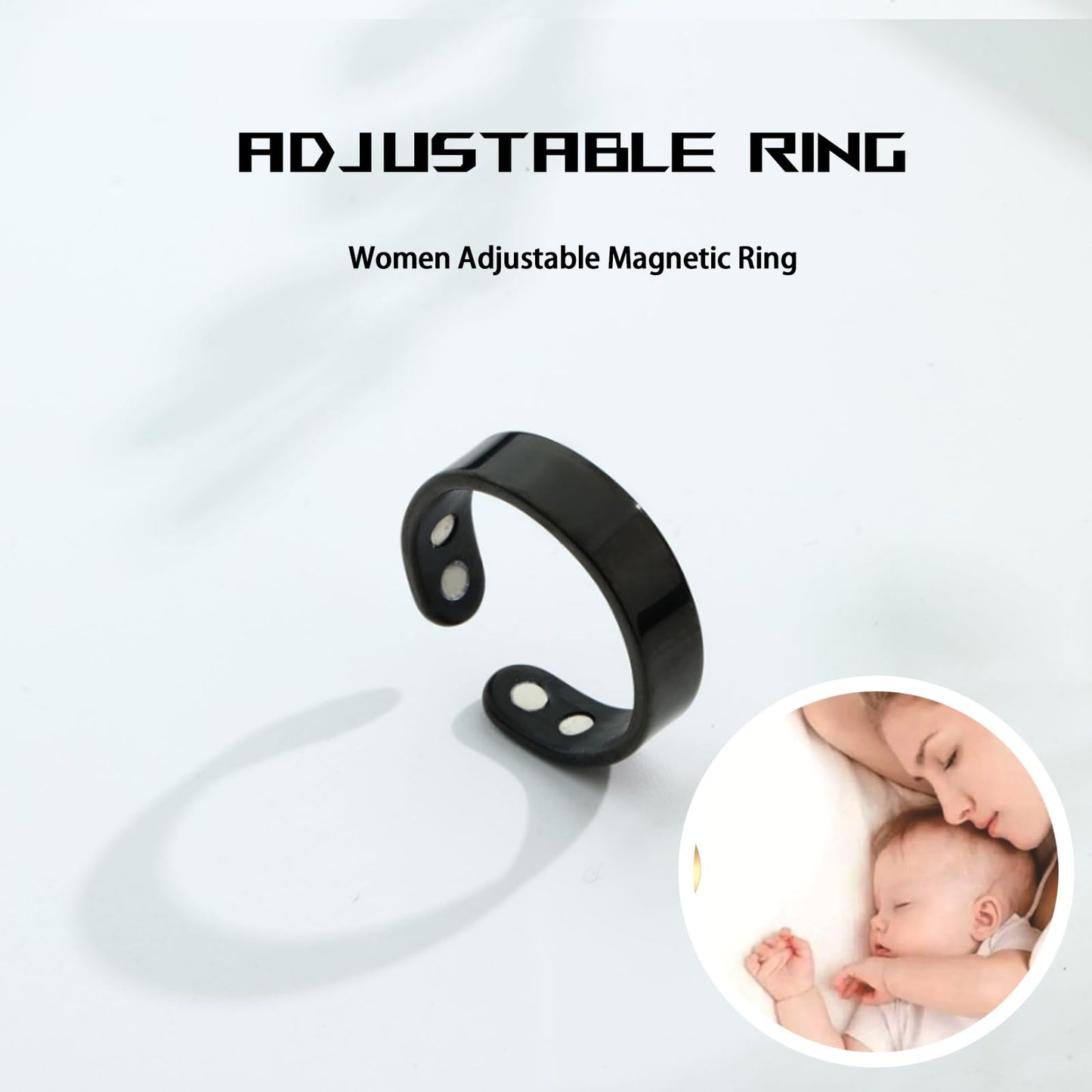 Wryhaul Vayro Magnetic Ring for Women and Men, Vayro Adjustable Open Lightweight Water-Resistant Vitality Rings (2PCS-A)