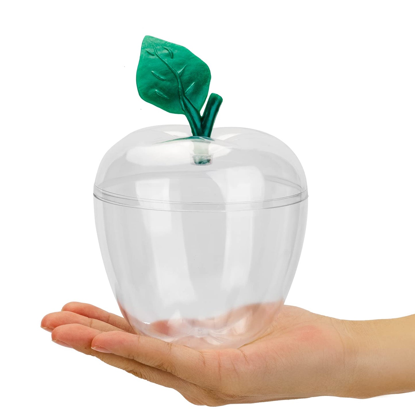 HANZE Large Apple Container, Apple Shaped Candy Toy Gift Filling Containers Jar, Back To School Teacher Appreciation Gift, Wedding Party Ornaments Christmas Decorations (Clear(24 Pack))