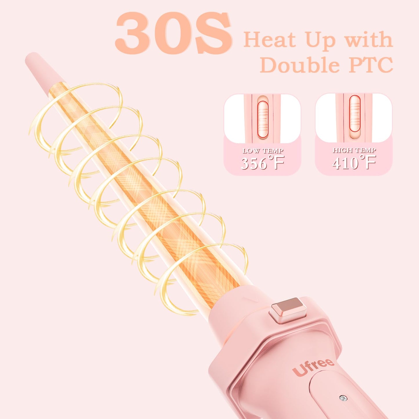 Birthday Gifts for Women, Ufree 5 in 1 Curling Iron with Interchangeable Ceramic Barrels (0.35"-1.25"), Curling Wand Set with Flat Iron Hair Straightener, Instant Heat Up, Dual Voltage Hair Curler