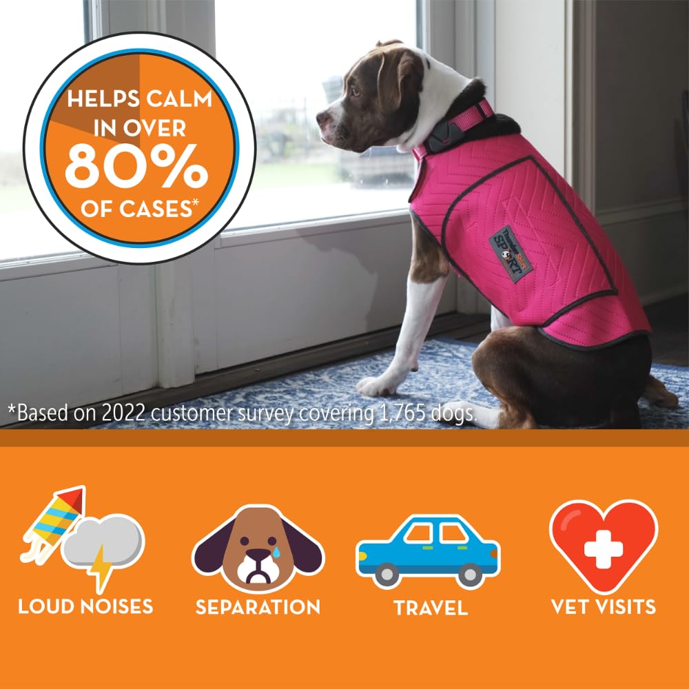 Thundershirt dogs Thundershirt Dog Anxiety Jacket, Fuchsia, XL UK