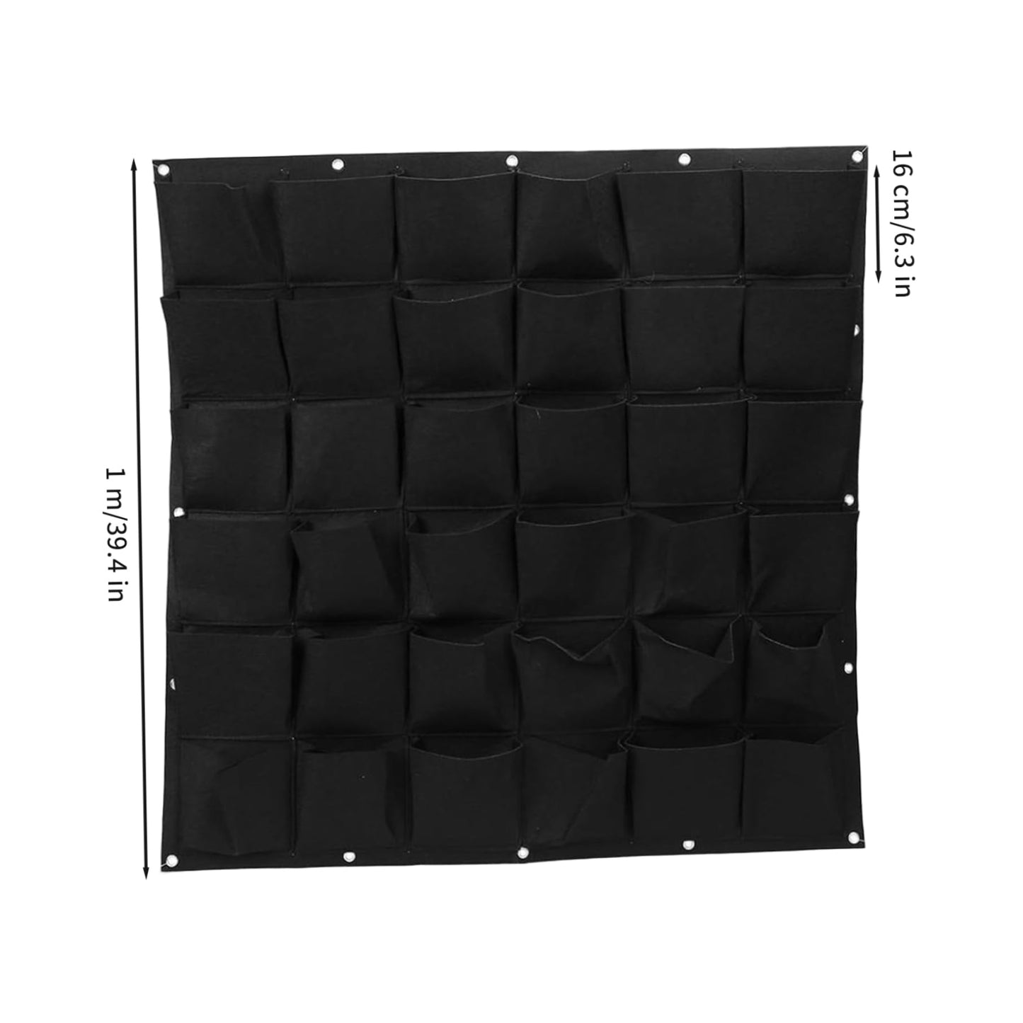 BeVistoso Vertical Planter, Vertical Garden Planter with 36 Pockets, Living Wall for Indoor Outdoor Use, Thick Non-Woven Fabric Planting Bag (Black, 39.4"x39.4")