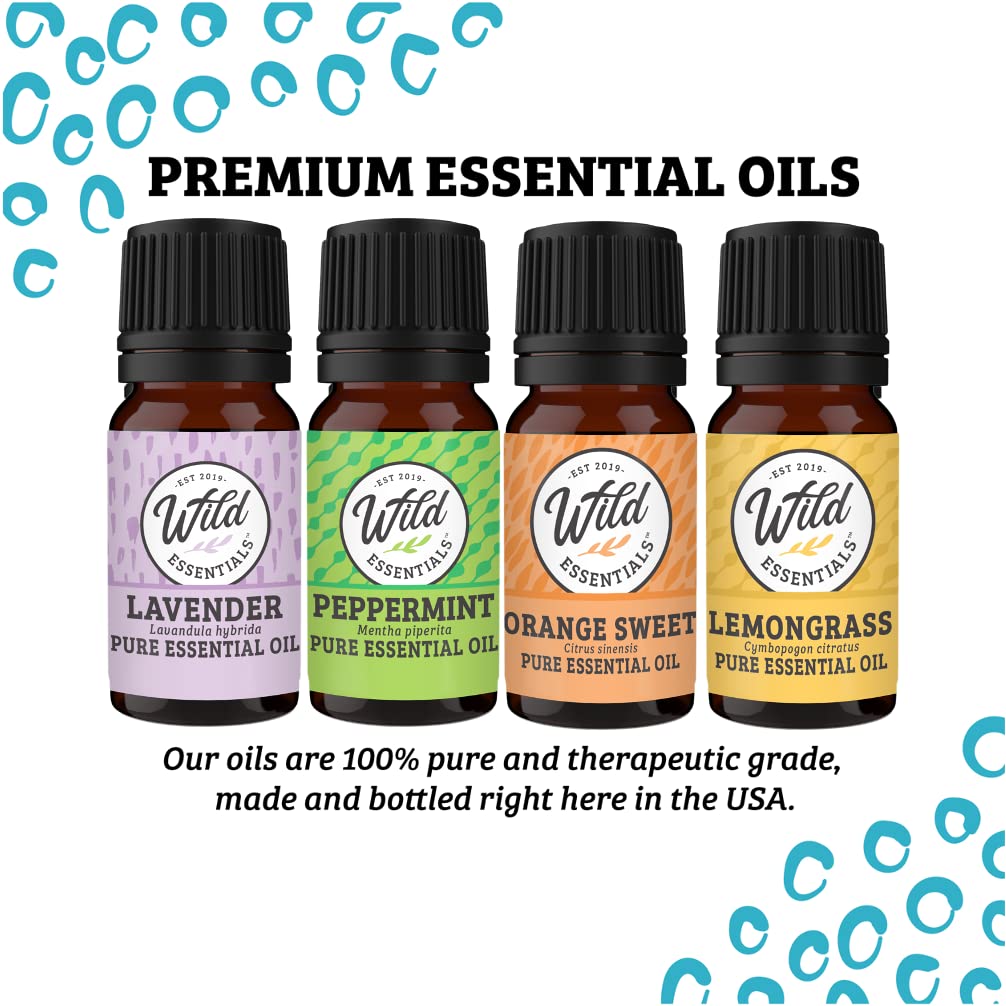 Wild Essentials Dragonfly Necklace Essential Oil Diffuser Kit with Lavender, Lemongrass, Peppermint, Orange Oils, 12 Refill Pads, Calming Aromatherapy Gift Set, Customizable Color Changing, Perfume