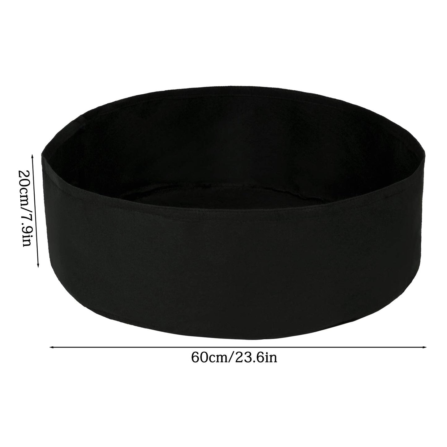 Firlar Fabric Raised Garden Bed, 15 Gallon Round Raised Bed Planter Grow Bag Garden Bed Bag for Plants, Herb, Flowers and Vegetables, Black (Dia 24 x H 8)