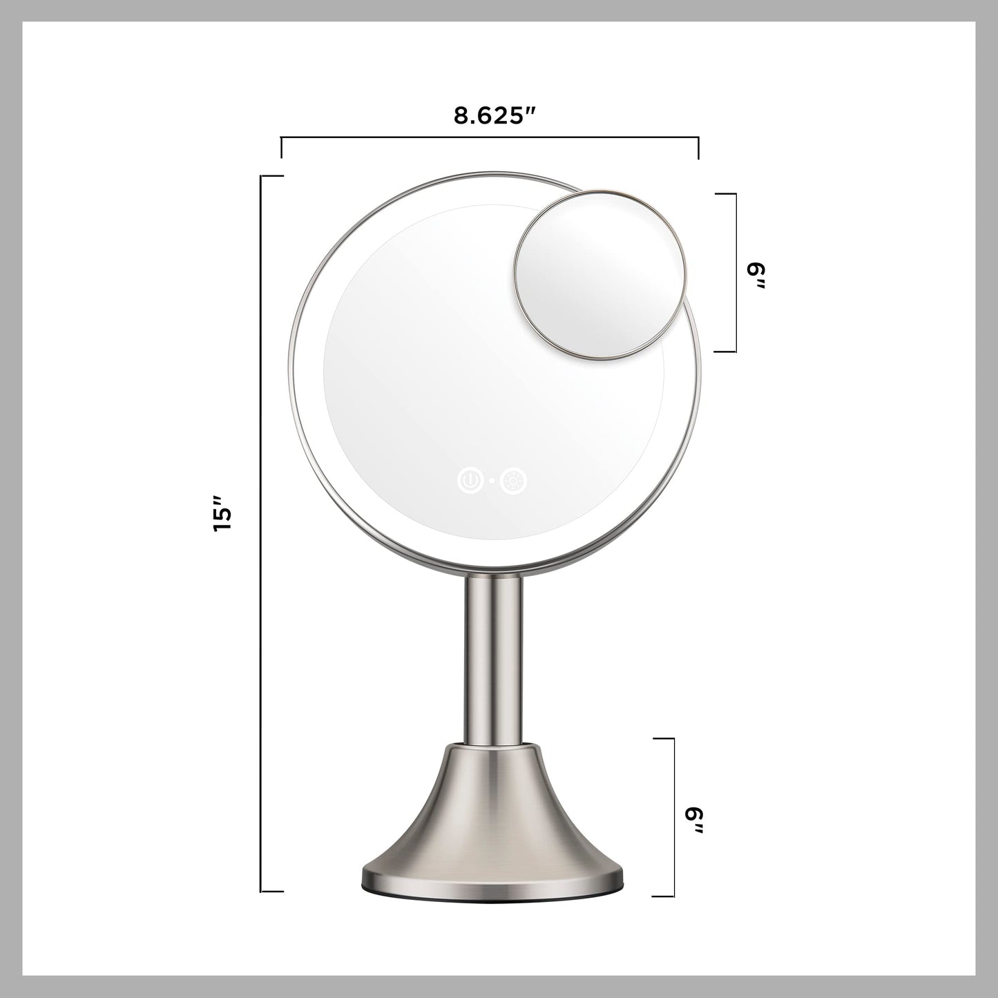 Conair Lighted Makeup Mirror, LED Vanity Mirror, 1X/10X Magnifying Mirror with Handheld Feature, Corded or Cordless in Brushed Nickel