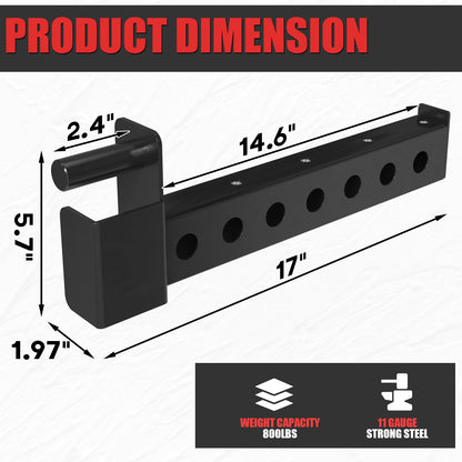 Mikolo Safety Catches, Spotter Arms-Fit 2"x 2" Tube, with 1" Hole for Squat Rack Power Rack Cage, 800 lbs Capacity (1 Pair)