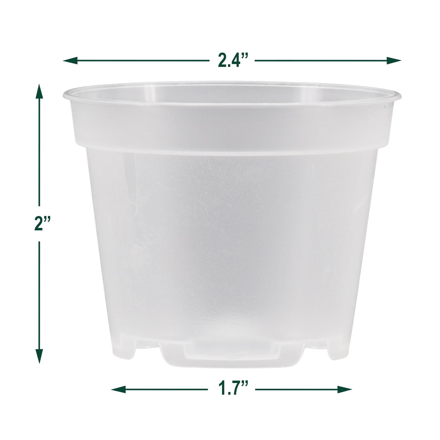 Arcadia Garden Products [25-Pack [2-inch ] Clear Nursery Pot with Drainage Holes, Heavy Duty Plastic Injection Mold Transparent Grow Pot for Orchids, Seedlings, Plant Cuttings, Clear