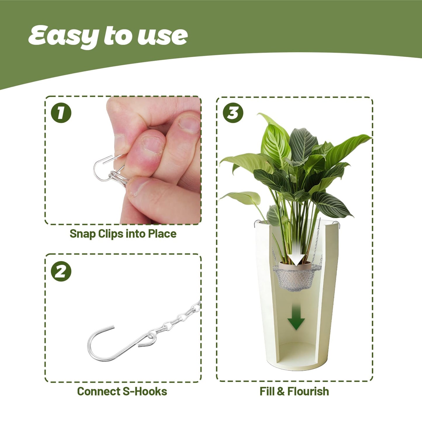 RAWILL 2-Pcs Adjustable Planter Inserts for Tall Pots - Stainless Steel Plant Risers for 12-18" Wide Top Openings - Height-Adjustable Liner for Indoor & Outdoor Planters