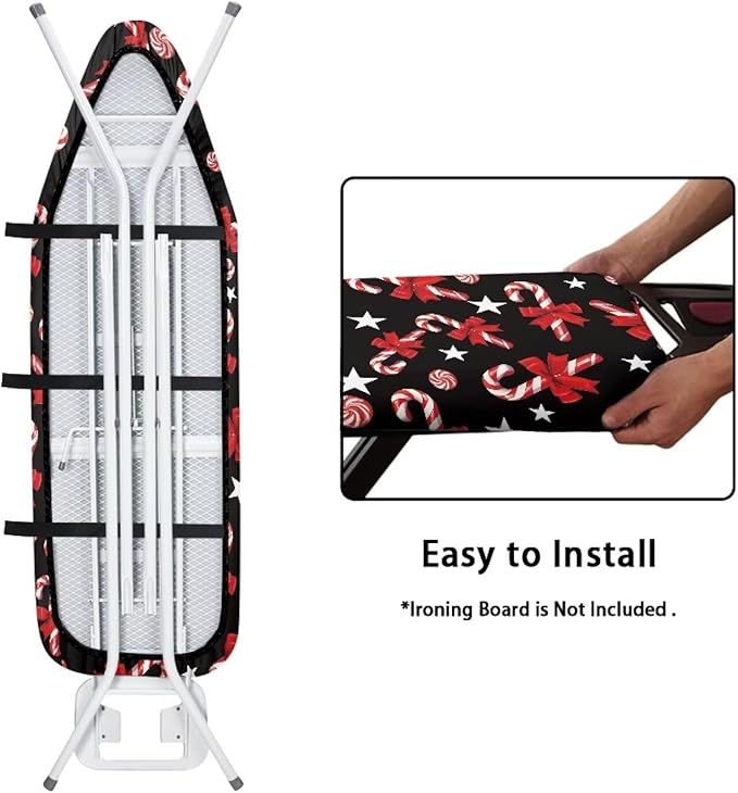 Sprowallow Candy Cane Christmas Ironing Board Cover Stain Resistant Standard