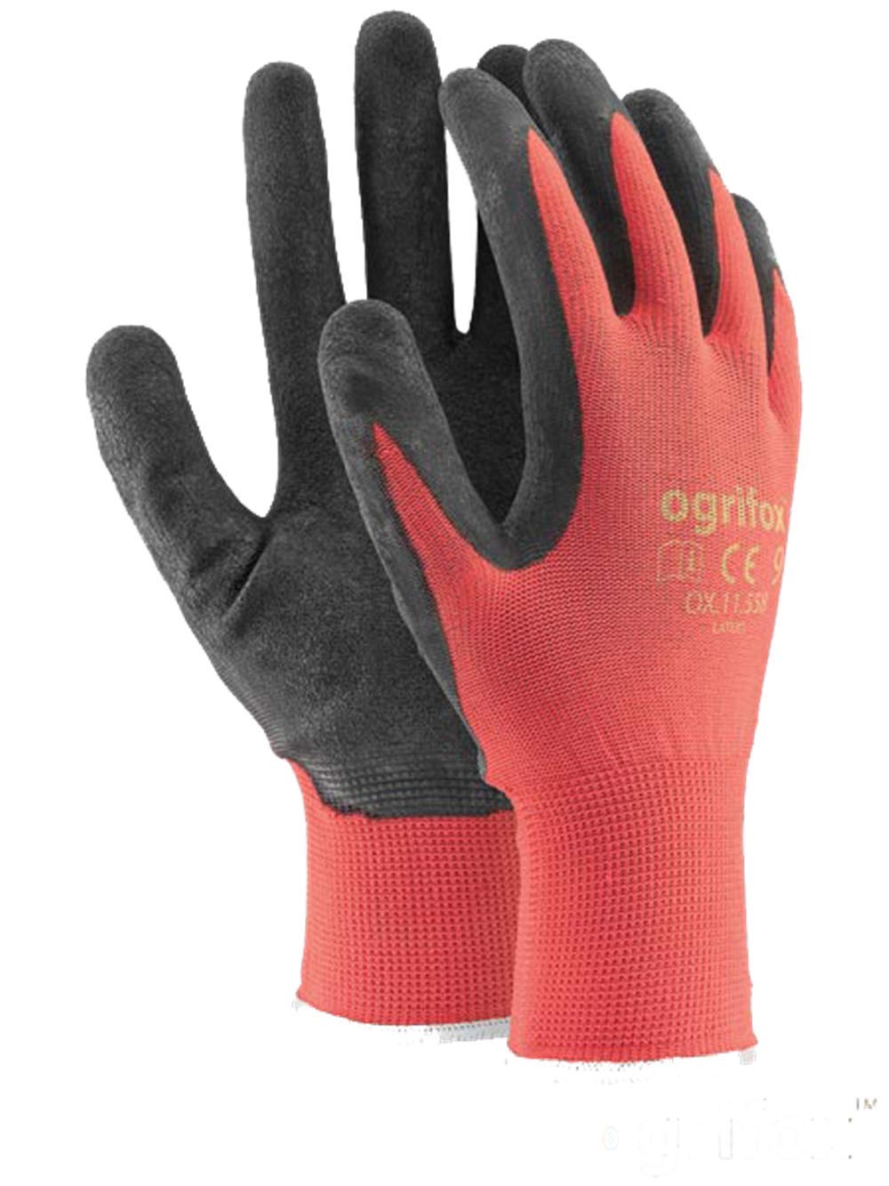 24 PAIRS NEW LATEX COATED WORK GLOVES SAFETY DURABLE GARDEN GRIP BUILDERS (XL-10)