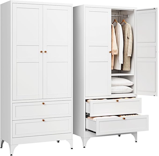 Letaya Metal Armoire Wardrobe Closet