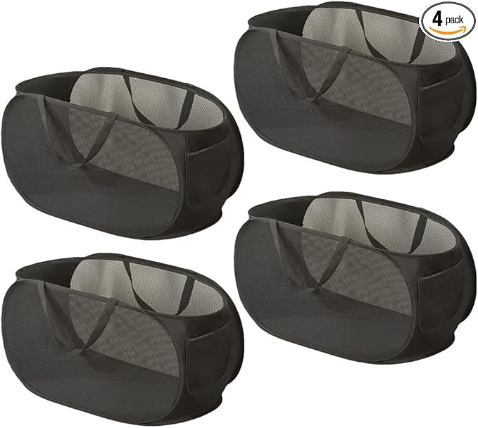 4 Pcs Mesh Popup Laundry Hamper, Opening Laundry Basket, Popup Laundry Basket