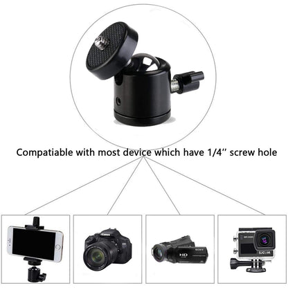 Universal 1/4" Swivel Mini Ball Head Screw Tripod Mount（2 Pack）, EszkozTA360 Degree Rotating Mount Base Adapter for DSLR Cameras HTC Vive Tripods Monopods Camcorder Light Stand…