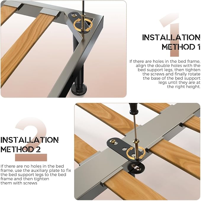 6Pcs Bed Frame Support Leg, Adjustable Height 5.8"-9", Extra Sturdy Steel Bed