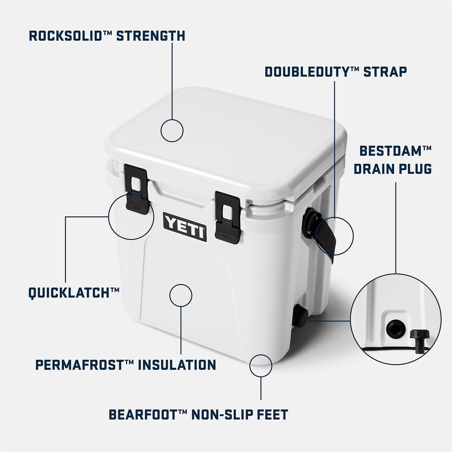 YETI Roadie 24 2.0 Hard Cooler with DoubleDuty Shoulder Strap and Drain Plug, Tan