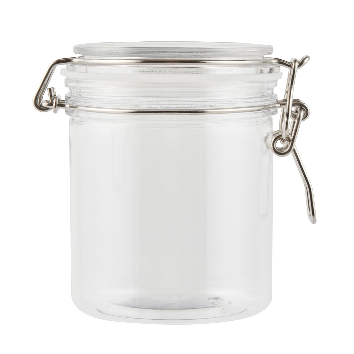 Restaurantware Food Container 20 Count 17 oz Plastic Airtight HInged Lid Jar Storage Canister Clear Wide Mouth