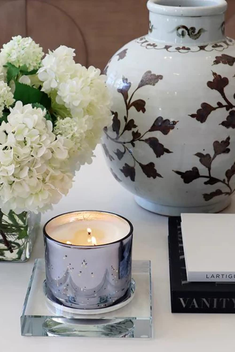 Crystal Candle Dish — by Alice Lane Home Collection — Size Small — Clear K9 Crystal Design — Smooth, Round Cutout is Perfect for Your Favorite Candle or Diffuser — Centerpiece with Elevated Style