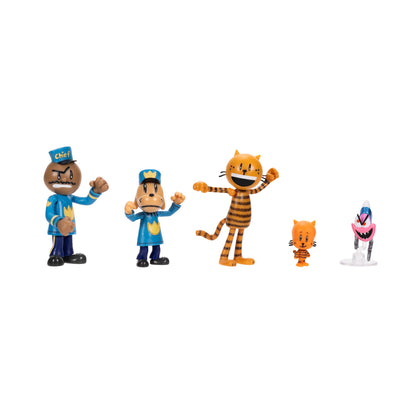 Dog Man Movie Action Figures Multipack Set by Jakks Pacific, Includes 6.3 cm Articulated Scale Figures - Inspired by the Dog Man Movie Toys, Lil Petey, Petey, Chief, and Flippy!