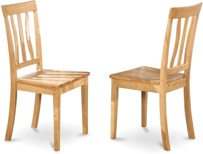 East West Furniture ANC-OAK-W Antique Dining Room Chairs