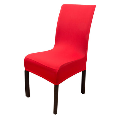 iEventStar 4 Pieces Spandex Stretch Washable Dining Room Christmas Chair Cover Chairs Protector Seat Slipcovers for All Seasons (Red, 4)