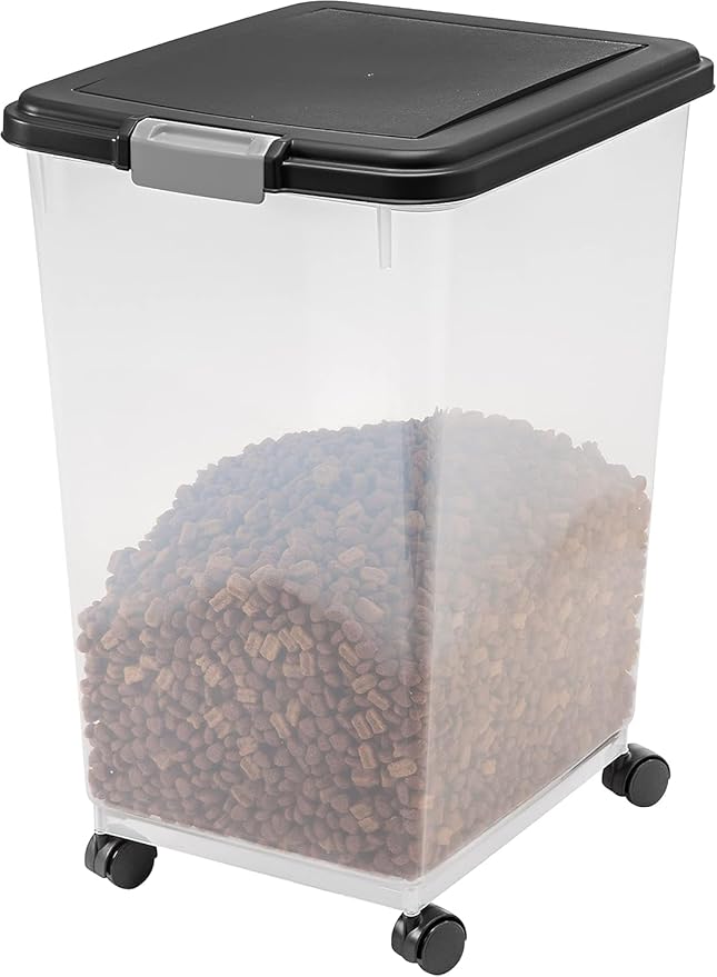 IRIS USA Airtight Dog Food Storage Container, Attachable Wheels,