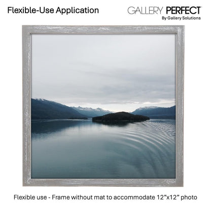 GALLERY PERFECT 12x12 Picture Frames, 9 Piece Set with Real Glass Cover for 8x8 Photos With Mat, Picture Frames Collage Wall Decor for Gallery Wall, Home Decor, Grey
