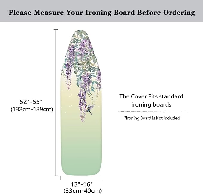 Hummingbird Lavender Ironing Board Cover Heat Reflective Anti-dust, Soft Fabric