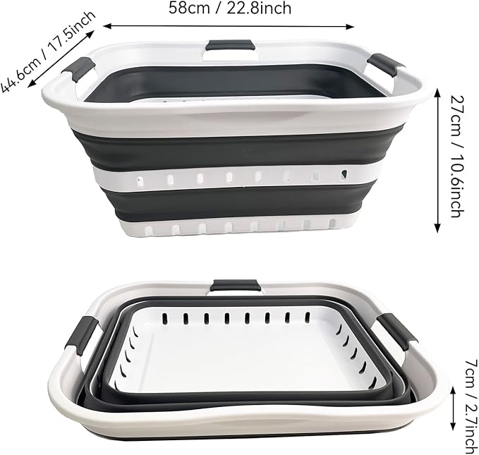 SAMMART 42L Collapsible Plastic Laundry Basket