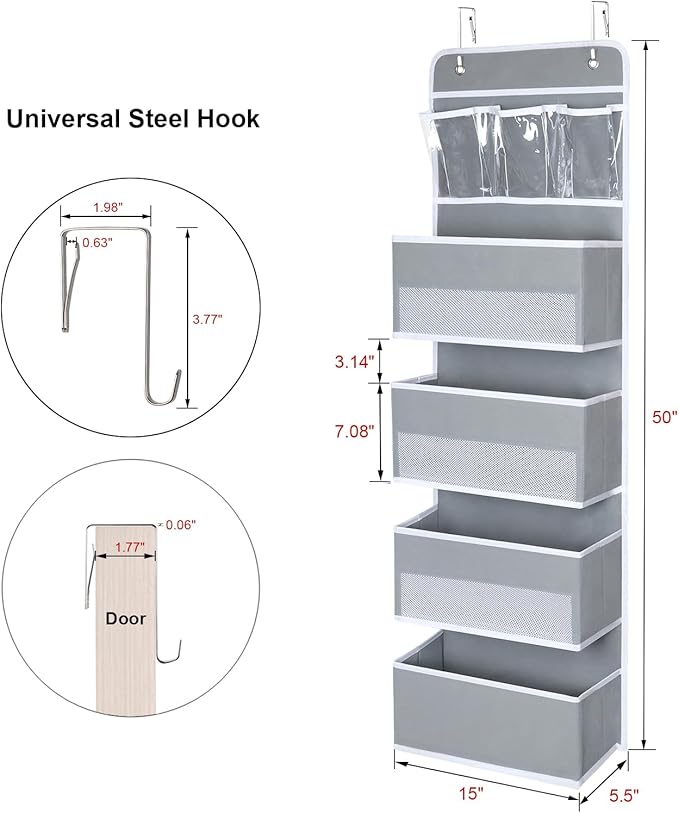 Univivi Door Hanging Organizer Nursery Closet Cabinet Baby Storage