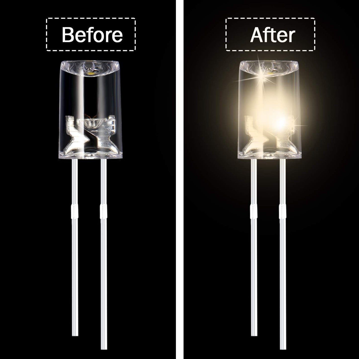 Mudder 180 Pcs Valentine LED 5mm String Light Mini Replacement Bulb Energy Efficient LED Halloween Wire Light Connectable Home Decor for Festival Patio Garden Christmas Wedding Holiday (Warm White)