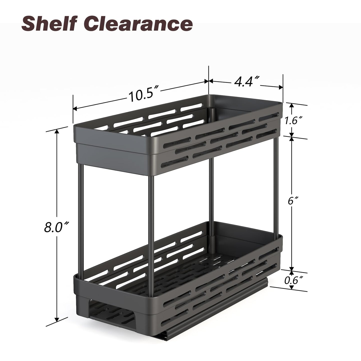 Pull Out Spice Rack Organizer for Cabinet, 3 Packs Slide Out Spice Racks Organizer, Spice Cabinet Organizers, Cabinet Size Need:12'' Highx11'' Deepx5'' Wide,Each Tier Hold 10 Spice Jar - 2 Tier, Black