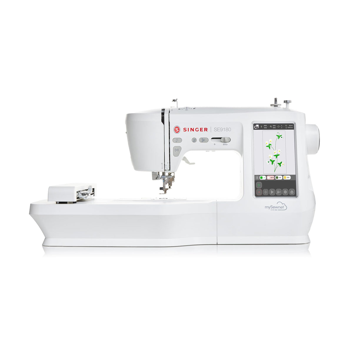 SINGER SE9180 Sewing & Embroidery Machine | 250 Built-in Stitches, 150 Embroidery Designs, 10 Fonts, 1-Step Buttonhole, 7" Touchscreen, Automatic Needle Threader & WiFi Connectivity