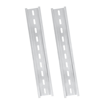 YOLCAR Silver Aluminum Rails, 2 Pack, 200mm Long x 35mm Wide x 7.5mm High, Perfect for Manufacturing Units and Control Panels in Telecommunications and Automation Industries