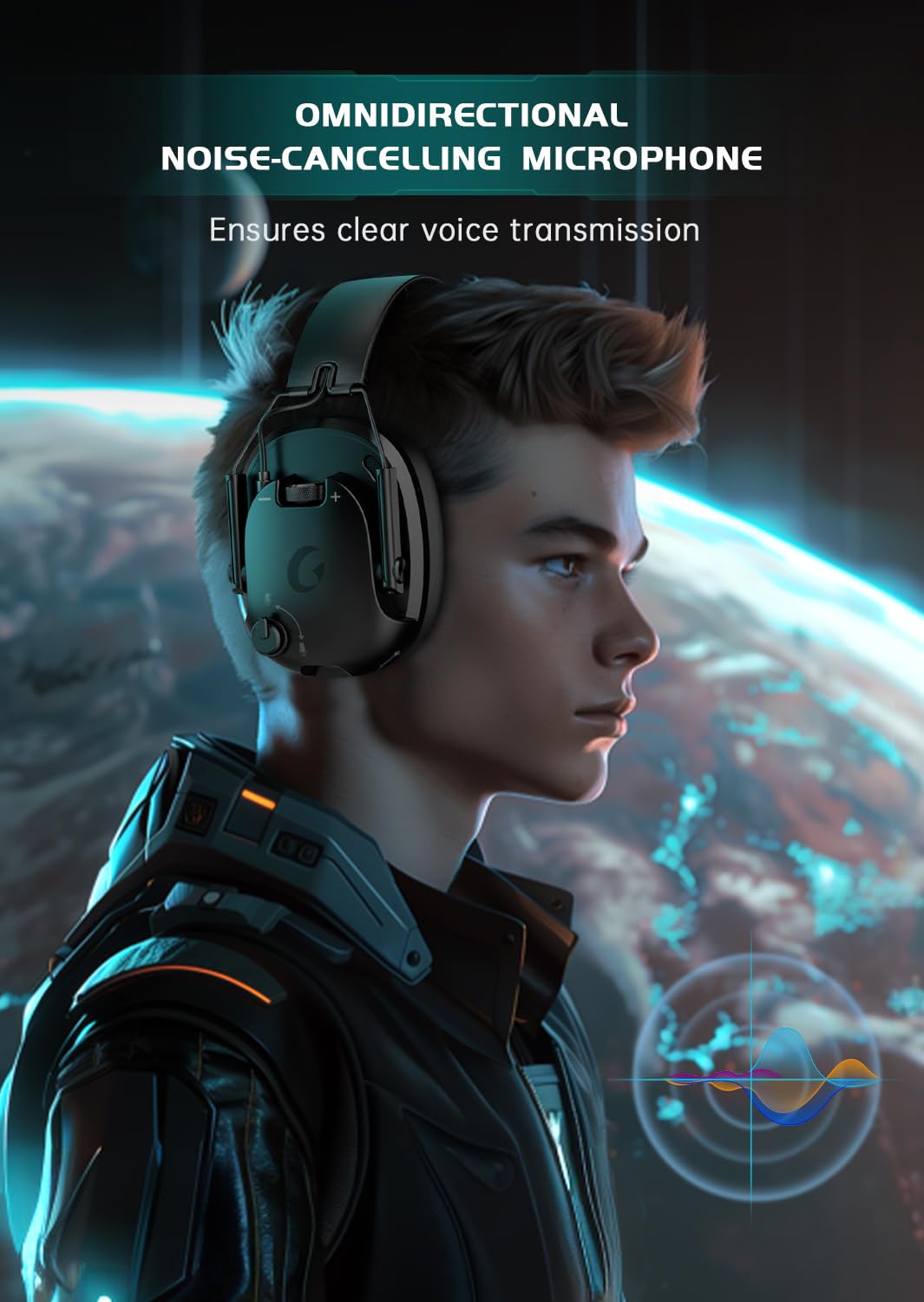 Rumoon Wireless Gaming Headset for PC, PS5, PS4, Switch, Gaming Headset with Detachable Noise Cancelling Mic, 2.4GHz & Bluetooth 5.3 Dual Connection, 7.1 Surround Sound Black
