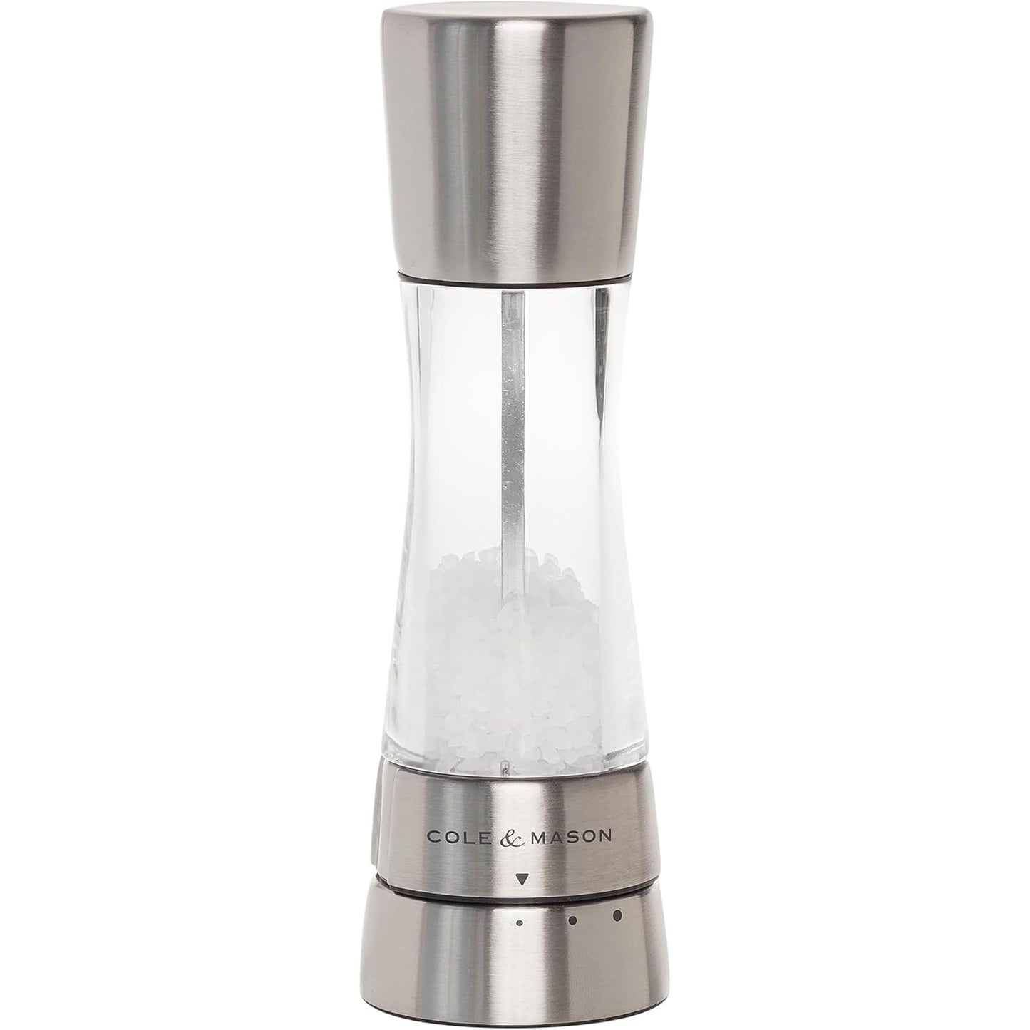 COLE & MASON Derwent Salt Grinder - Stainless Steel Mill Includes Gourmet Precision Mechanism and Premium Sea Salt