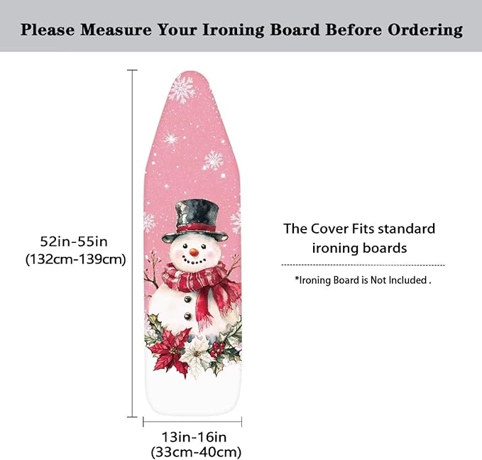 Sprowallow Snowman Print Christmas Ironing Board Cover Standard Size Scorch