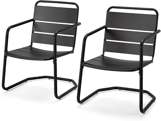 MELLCOM Patio Chairs Set of 2, Small Patio Furniture Set