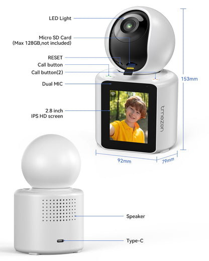 TMEZON Video Pet Dog Camera Indoor Two Way Wireless Security Camera Monitor 1080P with Phone app and Motion Detection,Baby/Elderly/Nanny Audio Calling Device Pan Tilt