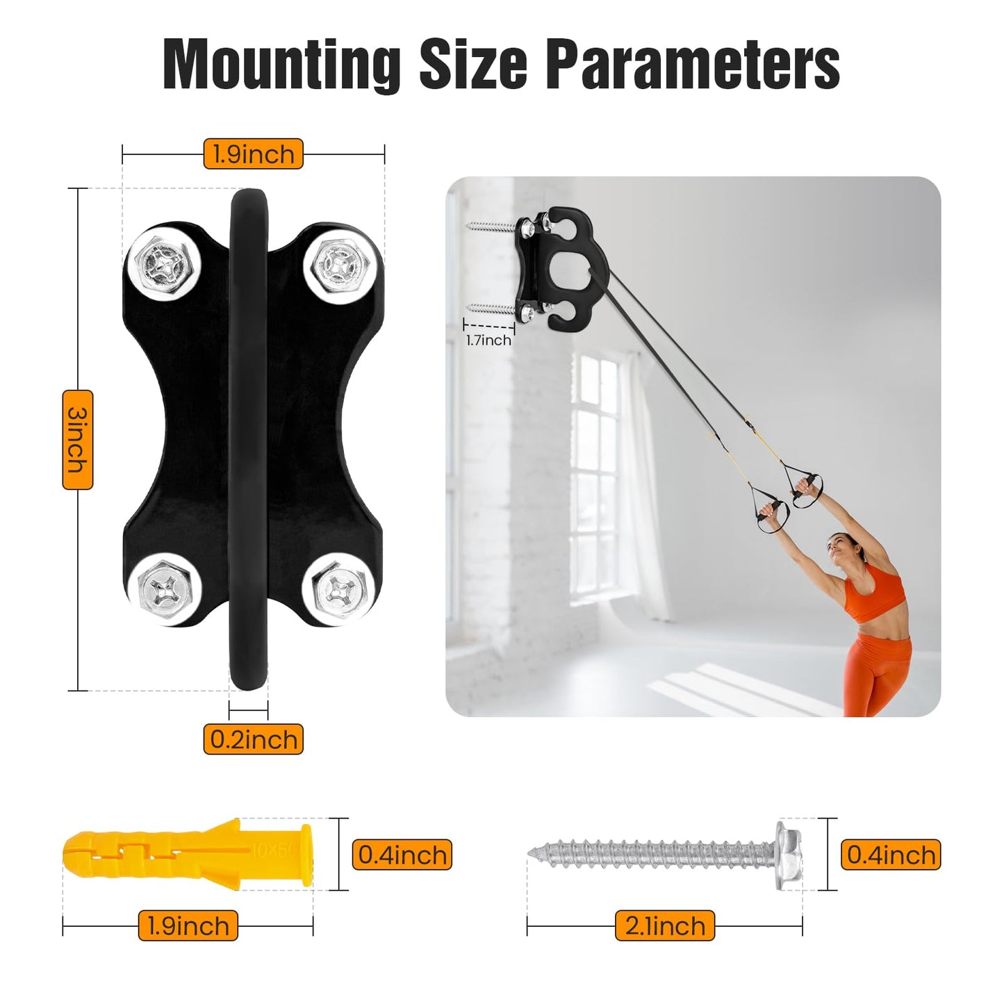 3 PCS Resistance Band Wall Anchors, Wall Mounted Modular Hooking Platform, Workout Wall Mount Anchor, Training Anchor Mounted Hook Exercise Station for Home Gym Workouts,Yoga,Fitness,Strength Training